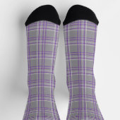 Chaussette Plaid classique tartan. Gris, lilas (Haut)