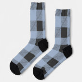 Chaussette Plaid de buffle bleu et noir (Gauche)