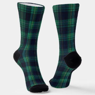 Chaussette Plaid écossais vert et bleu