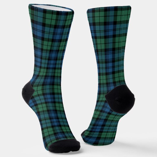 Chaussette Plaid Elegant Campbell Green Rustic Tartan (Angulaire)