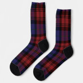 Chaussette Plaid Red Purple Checkered Rustic Tartan (Gauche)