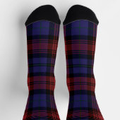Chaussette Plaid Red Purple Checkered Rustic Tartan (Haut)