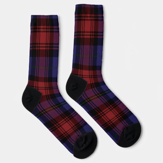 Chaussette Plaid Red Purple Checkered Rustic Tartan (Droite)