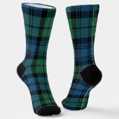 Chaussette Plaid rustique vert bleu bois de cerf Campbell Tar (Angulaire)