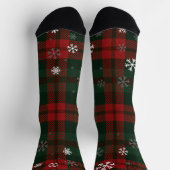 Chaussette Plaid Snowflakes Rustic Winter Christmas Tartan (Haut)