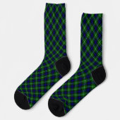 Chaussette Plaid vert bleu Lamont tartan (Gauche)