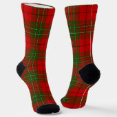 Chaussette Plaid vert rouge de Comyn tartan (Angulaire)