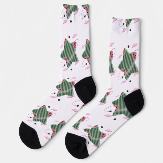 Chaussette Planète Étoile Pastèque (Gauche)