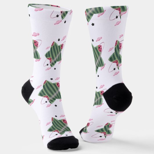 Chaussette Planète Étoile Pastèque (Angulaire)