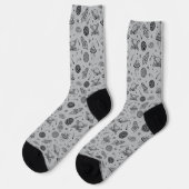 Chaussette Planètes fusées gris gribouillis espace (Gauche)