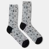 Chaussette Planètes fusées gris gribouillis espace (Droite)
