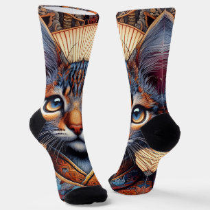 Chaussette Planificateur félin de fantasy orné mythique royal