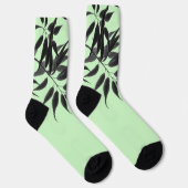 Chaussette Plante en bambou noir et vert menthe (Droite)