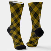 Chaussette Plaque noire jaune tartan MacLeod (Angulaire)