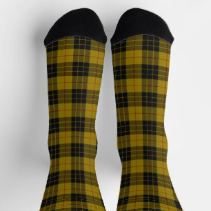 Chaussette Plaque noire jaune tartan MacLeod