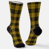 Chaussette Plaque noire jaune tartan MacLeod (Angulaire)