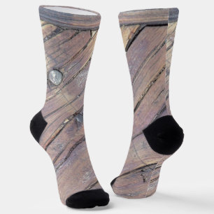 Chaussette Plaque texturée en bois patiné