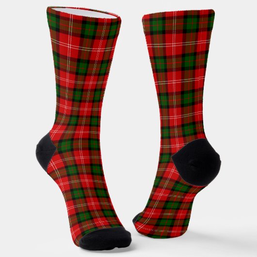 Chaussette Plaque vert rouge tartan MacKintosh (Angulaire)