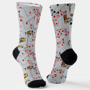Chaussette Plateau De Cartes De Jeu Éparpillées, Chaussettes