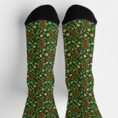 Chaussette Playful Green Festive Gingerbread Candy Pattern (Haut)
