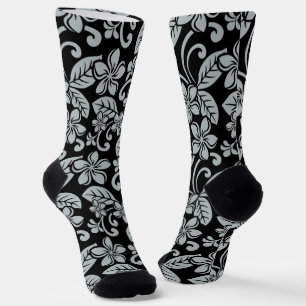 CHAUSSETTE PLUMÉRIE DE L'ÎLE (NOIR/GRIS)