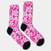 CHAUSSETTE PLUMÉRIE DE L'ÎLE (ROSE CHAUD) (Droite)