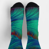 Chaussette Plumes Abstraites Green Navy (Haut)