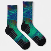 Chaussette Plumes Abstraites Green Navy (Droite)