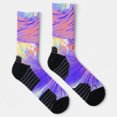 Chaussette plumes bleues et roses (Droite)