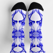 Chaussette Plumes de fumée bleue sur blanc (Haut)