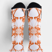 Chaussette Plumes d'orange fumée sur blanc (Haut)