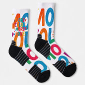 Chaussette Plus de couleur, plus d'amour, typographie arc-en- (Droite)