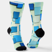 Chaussette Plusieurs nuances de Carré bleu conception géométr (Angulaire)