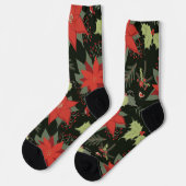 Chaussette Poinsettias et Holly Festive (Gauche)