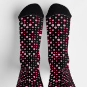 Chaussette Pointe Polka moderne 01.BG noir rose (Haut)