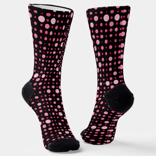 Chaussette Pointe Polka moderne 01.BG noir rose (Angulaire)