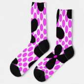 Chaussette Pointe rose Noir Fleur Retro Chaussettes folles (Gauche)
