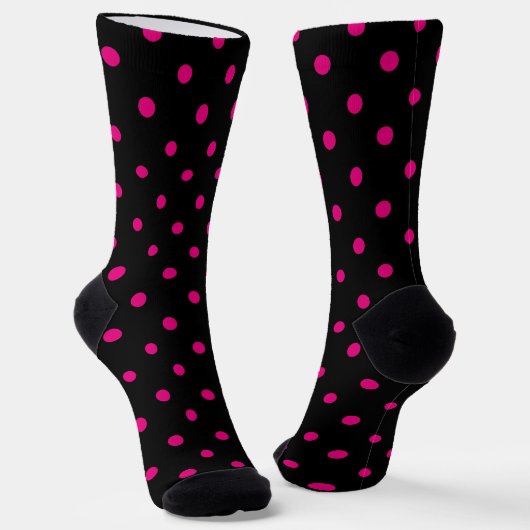 Chaussette Pointe rose noire et rose chaud (Angulaire)