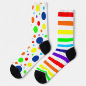 Chaussette Points Arc-en-ciel blanc/Chaussettes d'équipage (Gauche)