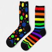 Chaussette Points Arc-en-ciel Noir / Stripes Chaussettes d'éq (Gauche)