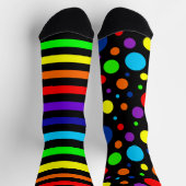 Chaussette Points Arc-en-ciel Noir / Stripes Chaussettes d'éq (Haut)