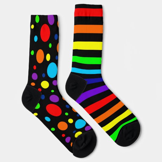 Chaussette Points Arc-en-ciel Noir / Stripes Chaussettes d'éq (Droite)