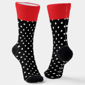 Chaussette Points Blancs Sur Trim Rouge Noir (Angulaire)