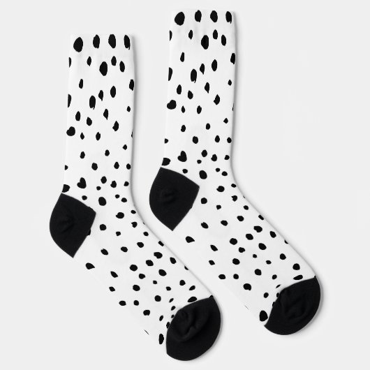 Chaussette Points dalmatiens, Points dalmatiens, Noir et Blan (Droite)