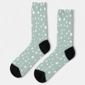 Chaussette Points Dalmatiens verts, Points Dalmatiens, Pots D (Gauche)