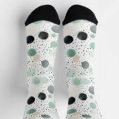 Chaussette Points de Crème Noir Menthe Fantaisie (Haut)
