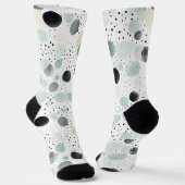 Chaussette Points de Crème Noir Menthe Fantaisie (Angulaire)