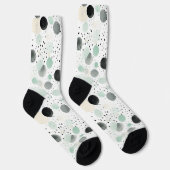 Chaussette Points de Crème Noir Menthe Fantaisie (Droite)