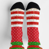 Chaussette Points de fête, Rayures et Gnomes (Haut)