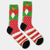 Chaussette Points de fête, Rayures et Gnomes (Droite)
